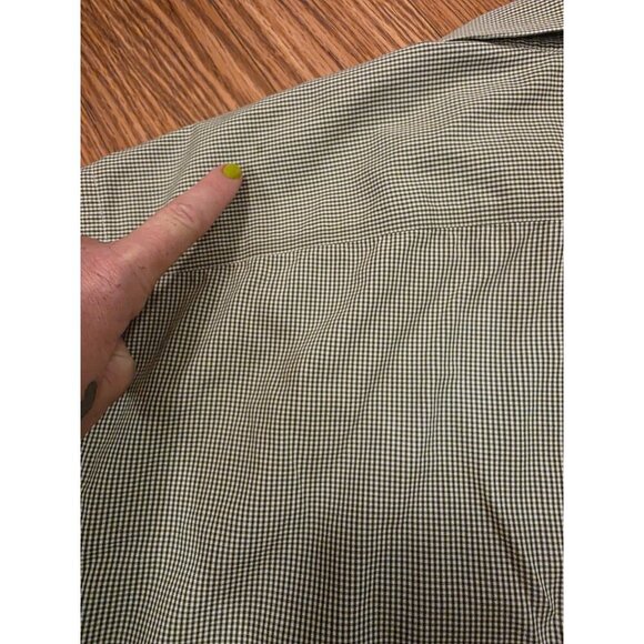 Eddie Bauer Long Sleeve Mens XL Tall Wrinkle Resistant Green‎ White Checkered - Picture 10 of 13